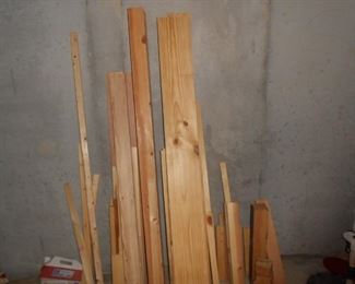 Several pieces of wood in the basement