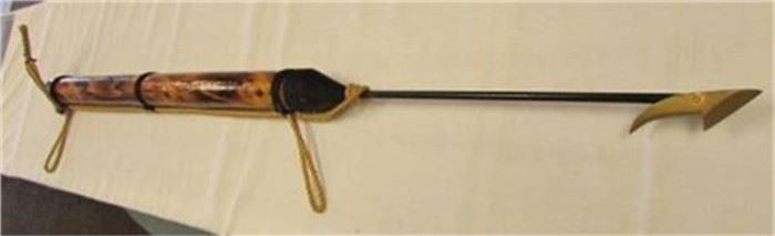 13. 4.5 Whaling Harpoon with Wood Shaft, Metal Haft and Rope