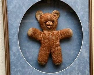 19. Vintage Framed Teddy Bear