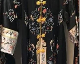 22. Vintage Chinese Embroidered Silk Butterfly Robe