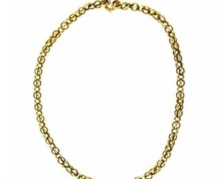 48. Victorian 1890s 14k Yellow Gold Bold Textured Chain