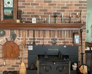 Wrought iron candle sticks & irons