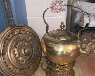 Brass Kettle and Bed Warmer