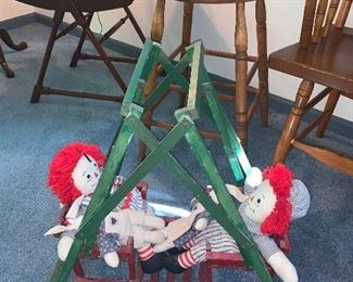 Doll swings with Raggedy Ann & Andy