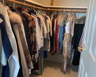 Closet full of ladies clothing