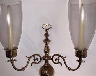 Pair of brass wall sconces