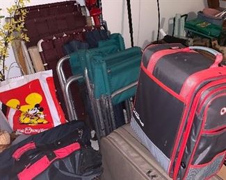 Luggage, lawn chairs