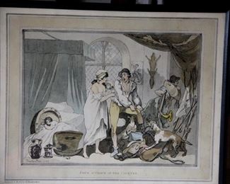 Antique print by Rolandson 1788, Titled: Four o’clock in the Country, print of an original watercolor. $35  16 1/2x 13 1/4

