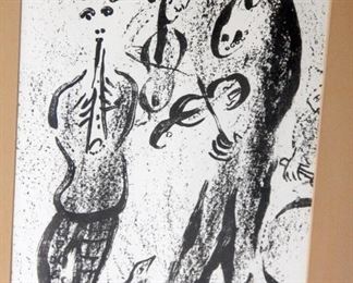 Picasso Lithograph unsigned -17 1/2 x 21 1/2 inches  framed- $100.00