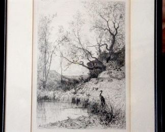 Engraving by Appian dated 1867 - woodland scene. 15x11 1/2    $125
