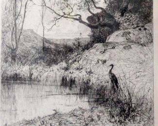 Engraving by Appian dated 1867 - woodland scene.       15 inches  x 11 1/2  inches  - Signed in upper left corner        $125
