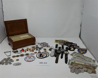 Foreign Currency Watches Coins Patches and Pins