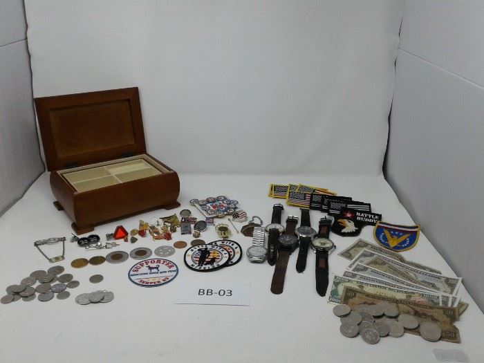 Foreign Currency Watches Coins Patches and Pins
