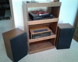 JVC Receiver Denon CD Player and 2 Pioneer Speakers