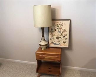 MCM Table Lamp and Cross stitch
