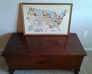 Rockford Cedar Chest and United States Cross stitch