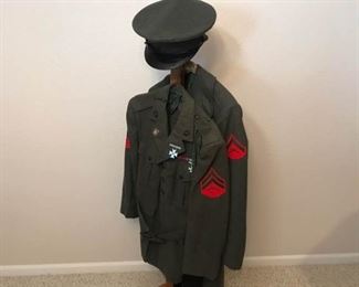 USMC Dress Uniform Coat Cap and Overcoat