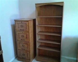 Wood Filing Cabinet and Bookshelf