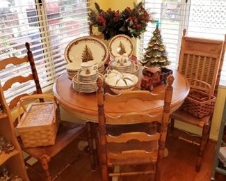 Gorgeous Kitchen Table set, Vintage Ceramic Christmas tree, "Traditions" Christmas tree china set