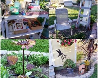 Extension/fold-able Ladders, more yard art, art supples, etc...