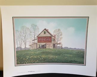 Signed Jim Harrison Print "Coca-Cola and Spring Flowers"