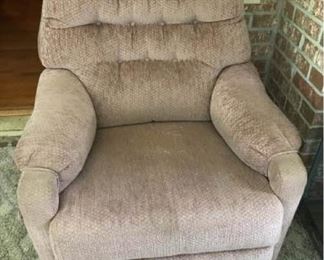Pinkish Colored Fabric Recliner