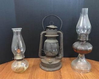 Vintage Hurricane Oil Lamps