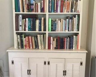 Handcrafted Shuttered Door Book Shelf with Storage Cabinets