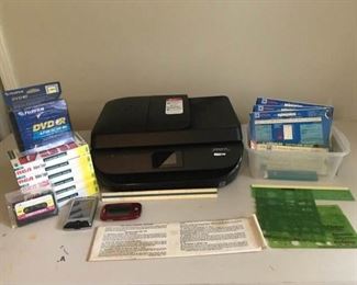 Hp OfficeJet 4650 Printer, Unopened VCR Tapes, and Assorted Electrician Tools