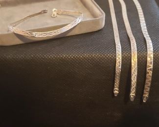 Set of Four Sterling Silver Bracelets