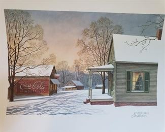 Signed Jim Harrison Print "Coca-Cola in December"
