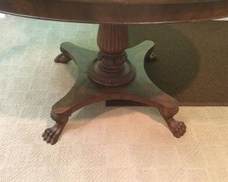 Base and top of antique oval library table.