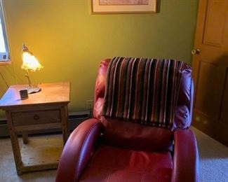 Red leather recliner