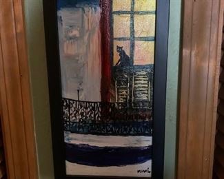 Mohamaduu Sani 'New Orleans' oil on canvas 11 1/2" x 5 1/2"