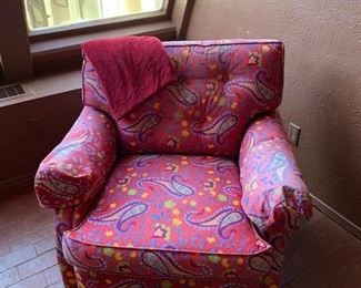 Red upholstered chair
