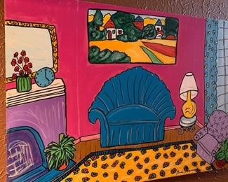 New Orleans folk artist Geri Haywood acrylic on canvas 22" x 30"