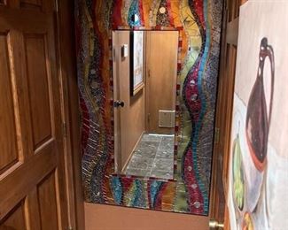 Mosaic glass mirror