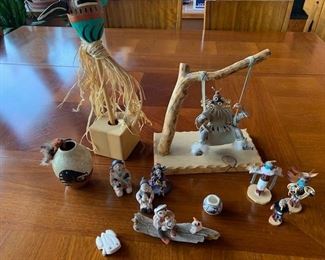 Native American storytellers and miniature kachinas