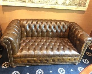 Old Hickory Tannery Leather Tufted Sofa