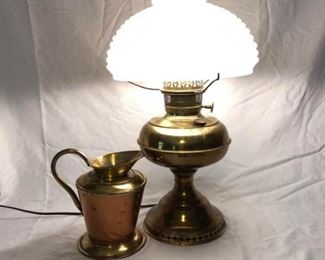 Brass and Hobnail Lamp