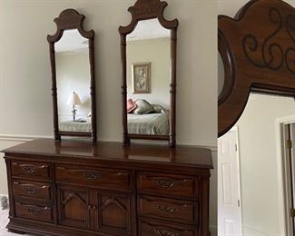 Signed Drexel Double Mirrored Dresser