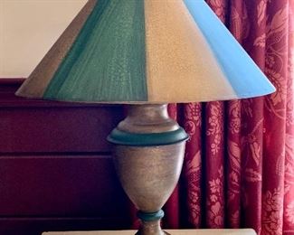 Item 16:  Country Lamp, wood base (24"): $40