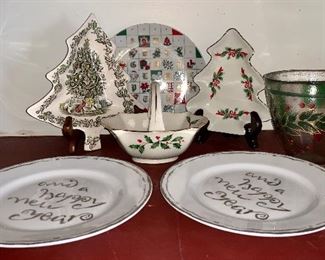 Lot of Christmas and New Years Plates and Misc Items: $22