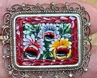 Item 163:  Micro-mosaic Pin Marked Italy: $28