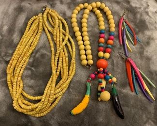 Lot 28:  Colorful Assorted Necklaces and Earrings: $20