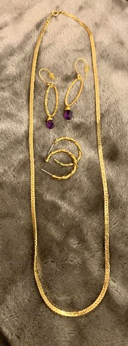 Lot 35:  Earrings and Necklace: $15