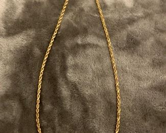 Item 158:  14K Rope Necklace - 18": $525
