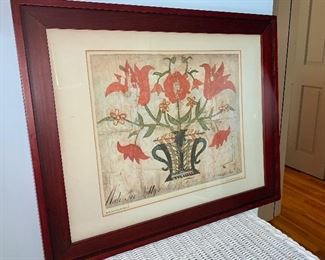 Item 99:  "Red Tulip" Primitive (No. 1003) - 23.25" x 19.5": $95