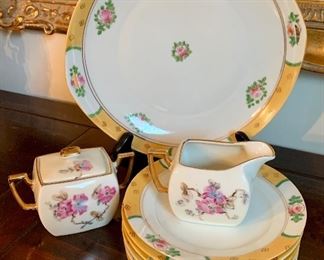 Nippon Luncheon Set - 5 plates, 1 platter, 1 creamer & sugar- don't think the creamer and sugar match but they look good together! One small flake one one luncheon plate: $24