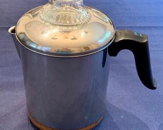 Vintage REVERE WARE 1801 Percolator Copper Clad Bottom 6 Cup COFFEE POT: $40